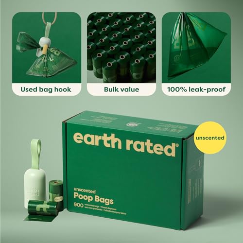 Dog Poop Bag Holder (1 Dispenser, 900 Bags / Unscented)
