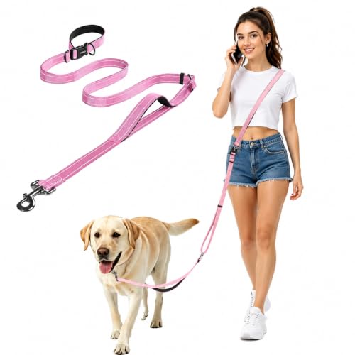 Hands Free Dog Leash by Kazazoo (Pink / M)