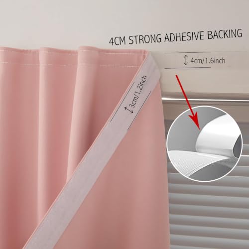 Self Adhesive Blackout Curtains (59"W x 96"L (Pack of 2) / Pink)