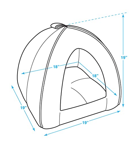 Cat Bed for Indoor Cat (Gray Linen / 19" x 19" x H:19")