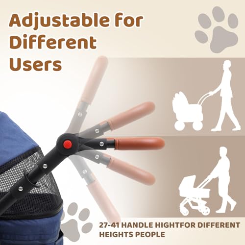 All Terrain Pet Stroller for 2 Small Dogs (Blue)