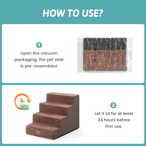 Dog Stairs for Small Dogs (Brown / 17.7x23.6x17.7 inch)