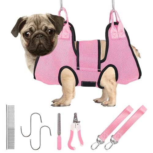 Dog Grooming Hammock Kit (S (17 LB Max) / Pink)