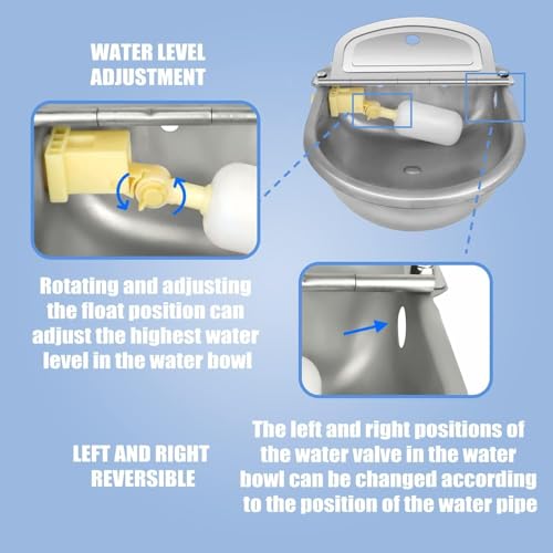 Automatic Animal Drinking Water Bowl with Float Valve (31" Hose)