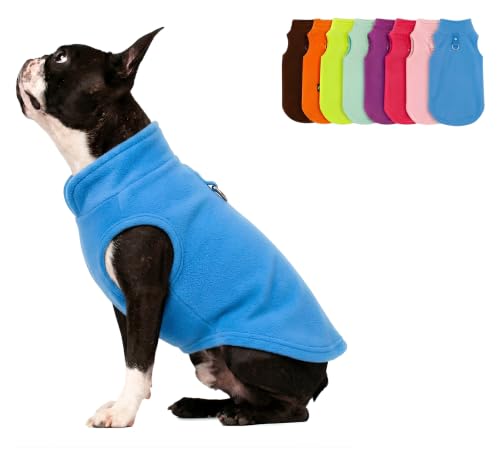 Dog Fleece Vest Sweater with Leash Ring (XS (2-4lbs) / Blue)