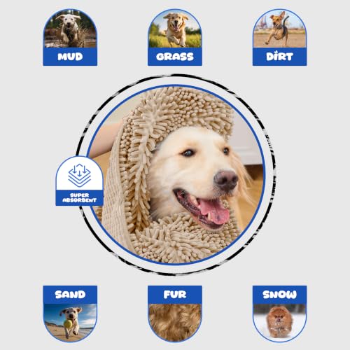 Dog Towel for Drying Dogs (Beige)