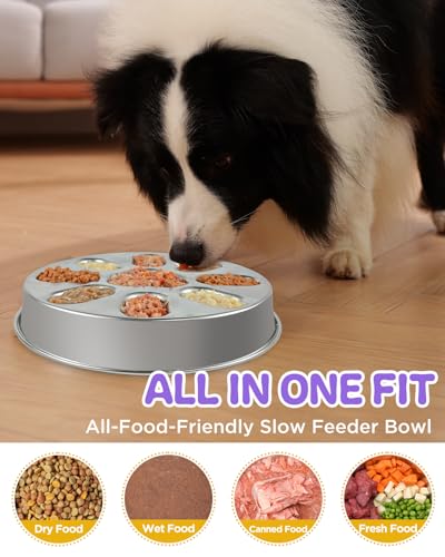 Slow Feeder Dog Bowls with Non (2 Cup 2 Pack)