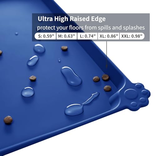 Silicone Pet Feeding Mat (Navy Blue / 28" x 18")