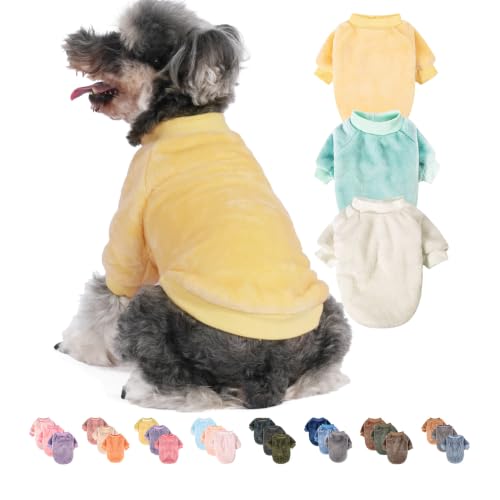 Small Dog Sweater 3 Pack for Dog Boy Girl (Cream,Green,Yellow / X-Small)