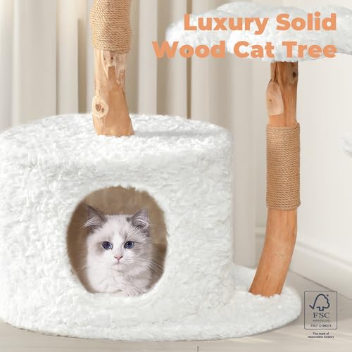 Modern Cat Tree (White / 39.3'')
