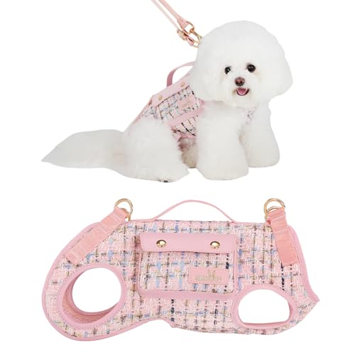 Dog Lift Harness Dog Carrier Sling for Small Dogs & Cats (Large(11-16 LBS) / 2.0 Pink)