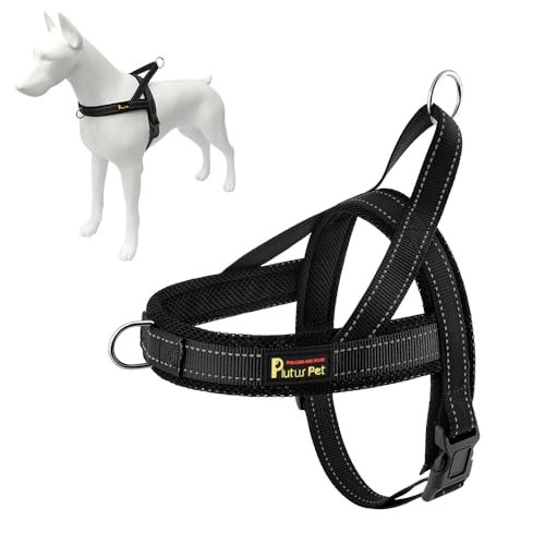 No Pull Dog Harness for Puppy Small Dogs (XS: chest 13.8"-17.3" / Black)