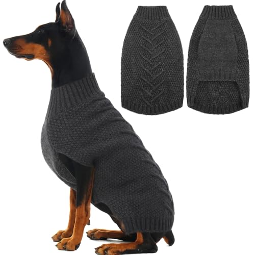 Dog Sweaters for Large Dogs (XX-Large(Chest:28 in) / Grey)