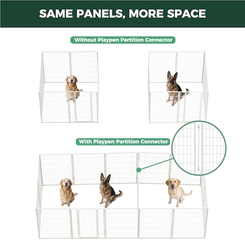 Homeplus Indoor Dog Playpen with Divider Connectors (White / 45"H)