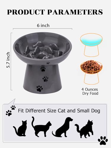 Slow Feeder Cat Bowl (Grey)