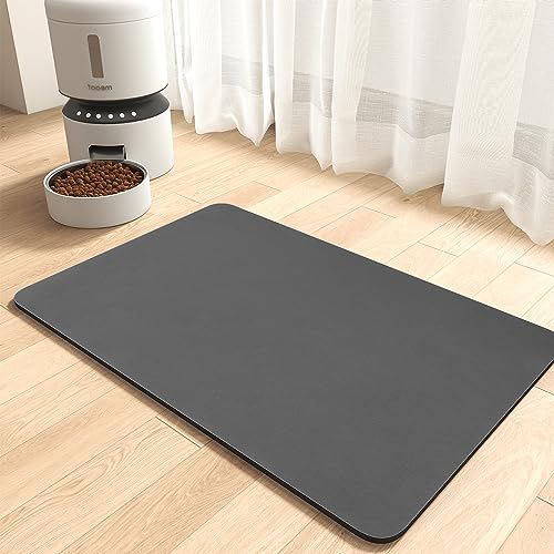 Absorbent Pet Feeding Mat (DARKGREY / 12"x19")