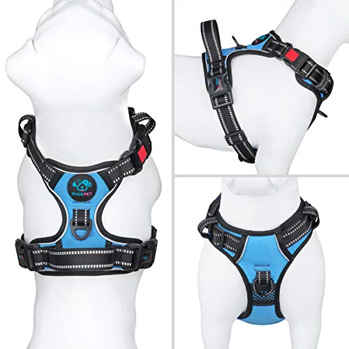No Pull Dog Harnesses for Small Dogs Reflective Adjustable (Extra Small / Blue)