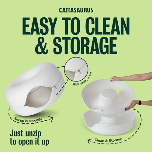 Peekaboo Cat Cave Donut for Multiple & Large Cats up to 30 (White / Large)
