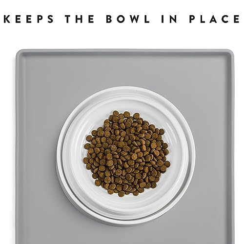 Premium Cat Food Mat (S: 19" x 11" / Silver)