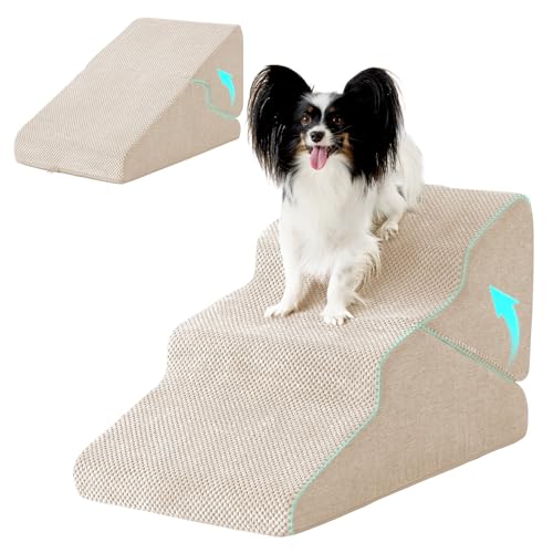 Dog Stairs for Small Dogs 16’’ H (Beige / Standard 15.5''x25.8''x16'')