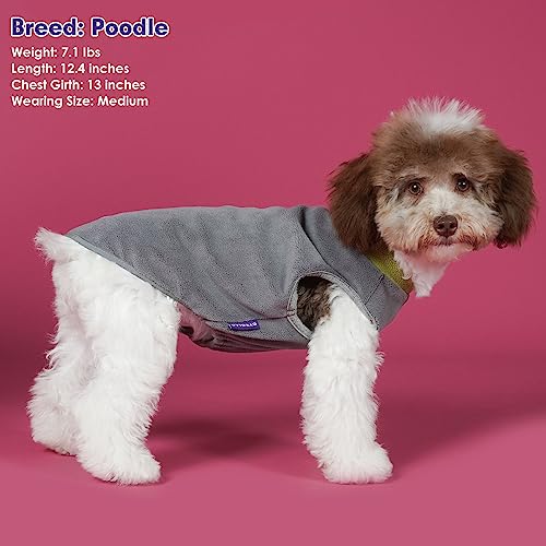 2 Pack Fleece Dog Sweater Pullover Lightweight Reflective Jacket (Medium / Grass Green & Grey)