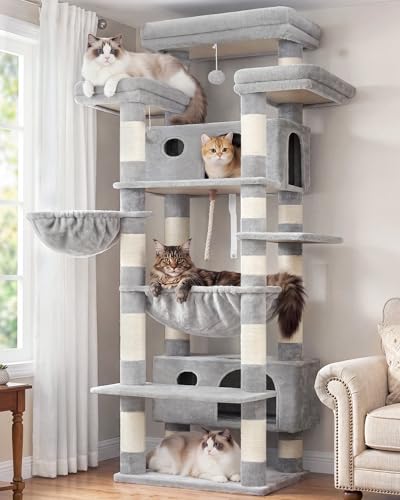 Cat Tree 74" Tower for Large Cats (74 inch / Light gray)