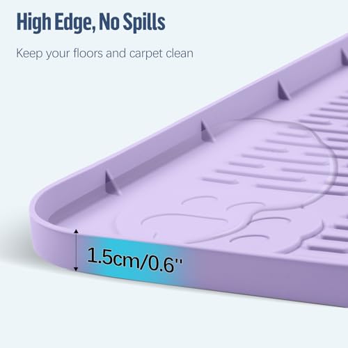 Pee Pad Holder for Dogs 50''x35'' Silicone Puppy Pee Pad Tray (Purple)
