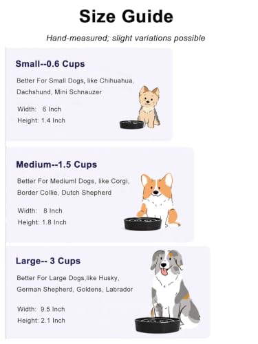 Dog Bowls Slow Feeder Ceramic (Skull Black / M-1.5 Cups)