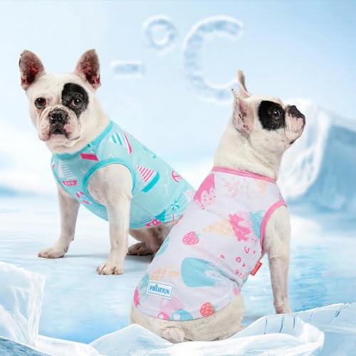 2Pack Dog Shirt for Small Dogs Soft Breathable T (Small (4-7lbs) / 3# Sailing Boat+Ice Cream)