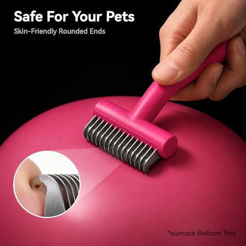 Undercoat Rake for Dogs (Pink)
