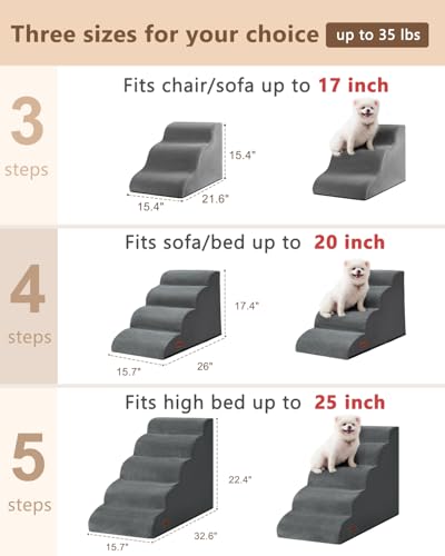 Dog Steps for Bed or Couch (Grey)