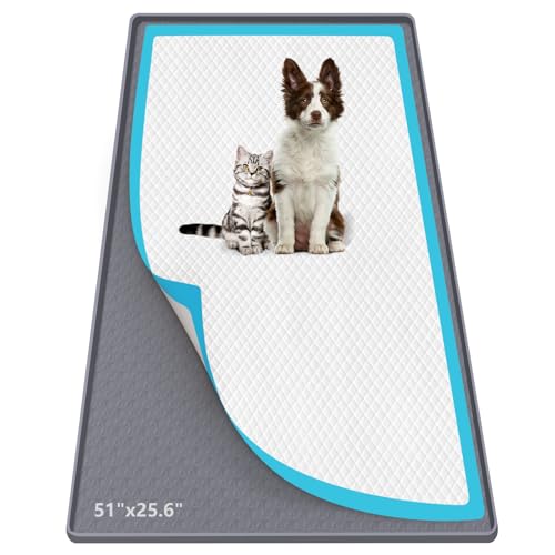 Pee Pad Holder for Dogs 51''x25.6'' Silicone Puppy Pee Pad Tray (Dark Grey)