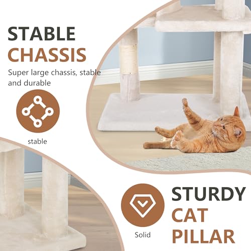 36" Cat Tree Tower (Beige)
