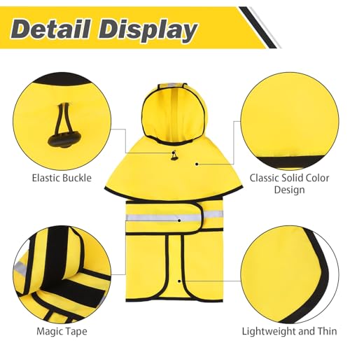 Dog Raincoat Hooded Slicker Poncho with Leash Hole (XX-Large / Yellow)