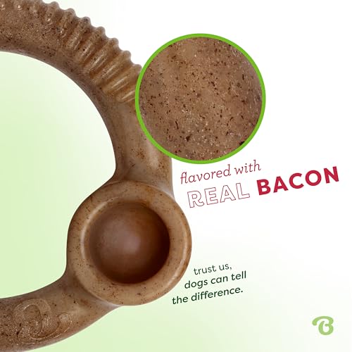 Ring Dog Chew Toy for Aggressive Chewers (REAL Bacon / Medium)