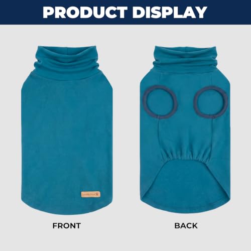 Dog Sweater Soft Fleece Warm Turtleneck Dog Sweaters for Small Dogs (Large / Blue)