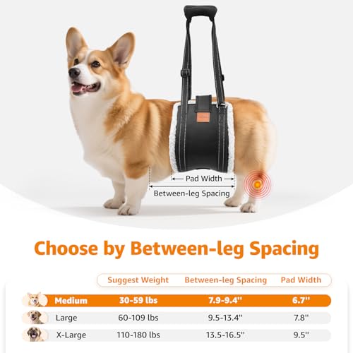 Adjustable Dog Sling for Large Dogs Hind Leg Support ACL Recovery (Medium)