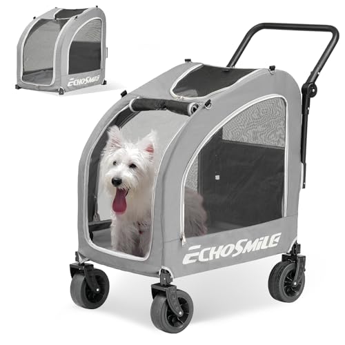 4 Wheel Pet Stroller for Dogs & Cats (Grey)