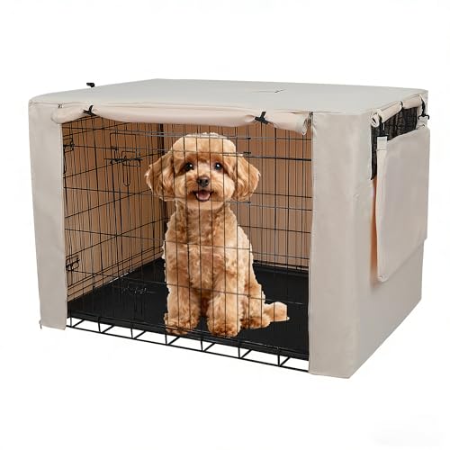 Dog Crate Cover (24.0"L x 18.0"W x 20.0"H / Beige)