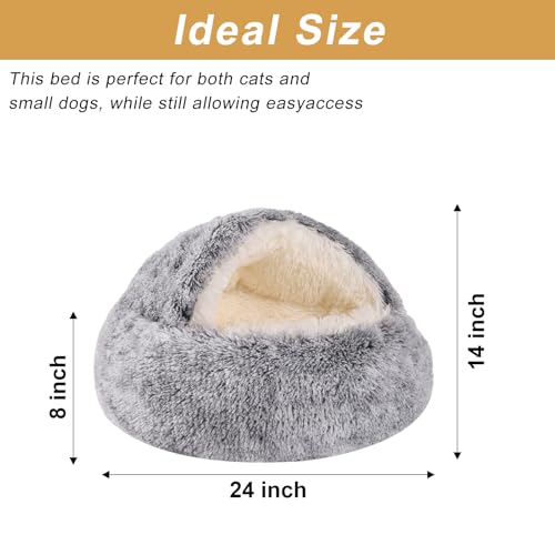 Dog Beds for Small Dogs (24.0"L x 24.0"W x 14.0"Th / Grey)