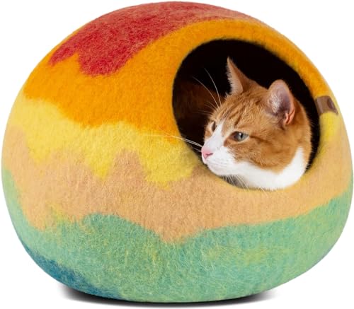 Cat Cave Merino Wool Bed for Indoor Cats (Tucson Sunset / Medium)