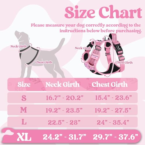 Dog Harness for Large (X-large / Floral Pink)