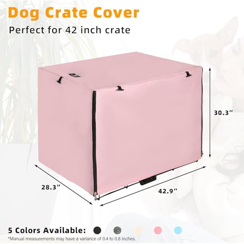 Dog Crate Cover Waterproof Kennel Cover (42.9"L x 28.3"W x 30.3"H / Pink)