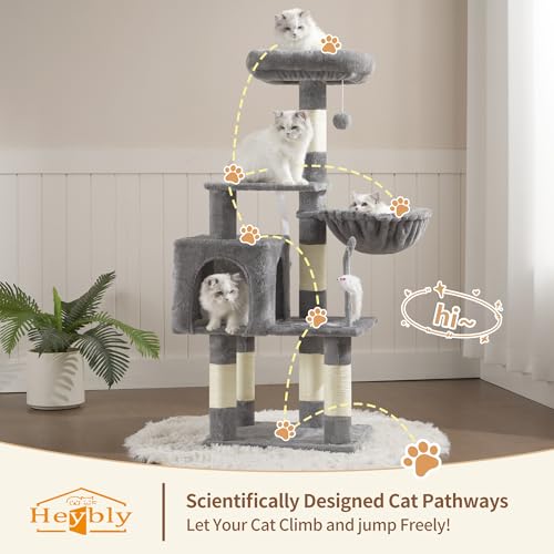 Cat Tree with Toy (43.3 inch / Light Gray)