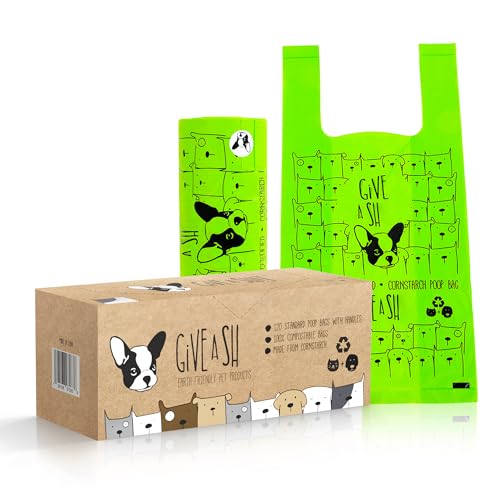 Certified Home Compostable Dog Poop Bags with Handles (1 Count (Pack of 120))