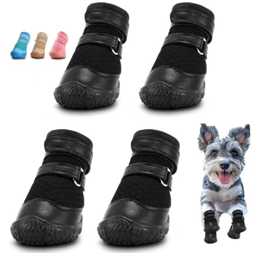 Dog Shoes for Small Dogs (Black / #3 (Width 1.49 inch) for 11.0-16.5 lbs)
