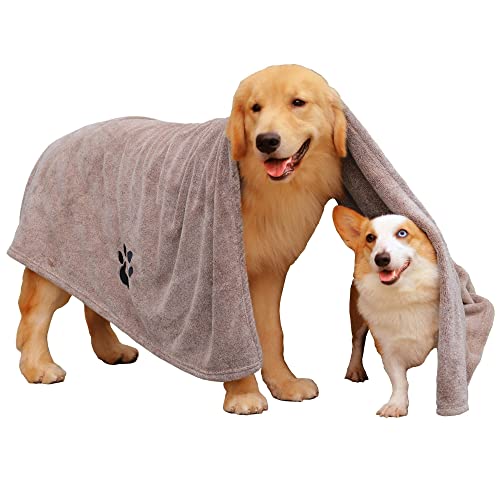 Extra Large Dog Towels for Drying Dogs (Brown / XL-55" * 36")