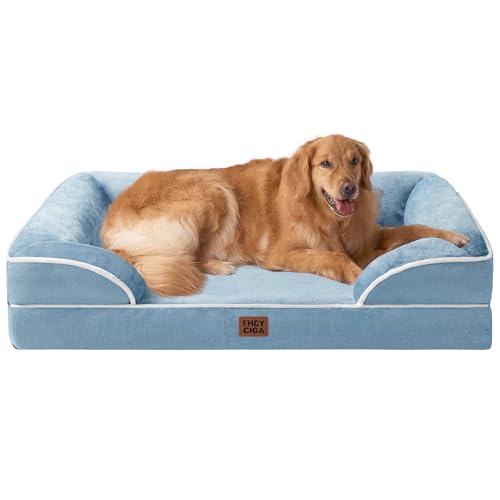 Orthopedic Dog Beds for Extra Large Dogs (Washed Blue / 44.0"l X 32.0"w X 6.5"th)