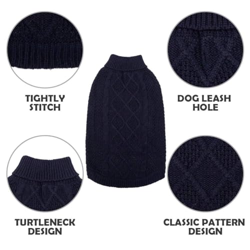 Turtleneck Dog Sweater (Small / Navy Blue)