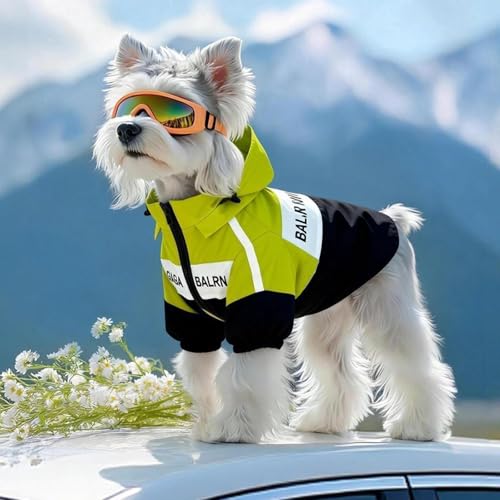 Dog Raincoat Waterproof Dog Rain Jacket with Detachable Hood (Green / Large (11-13Ibs))